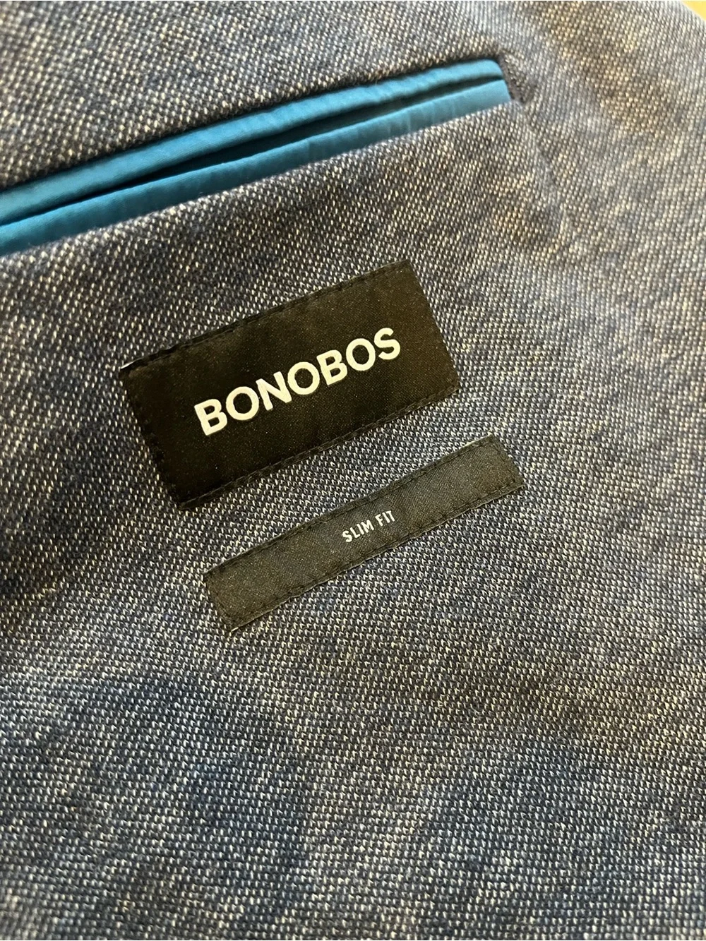Bonobos Navy Jetsetter Unconstructed Italian Cotton Blazer - Fortex Slim Fit